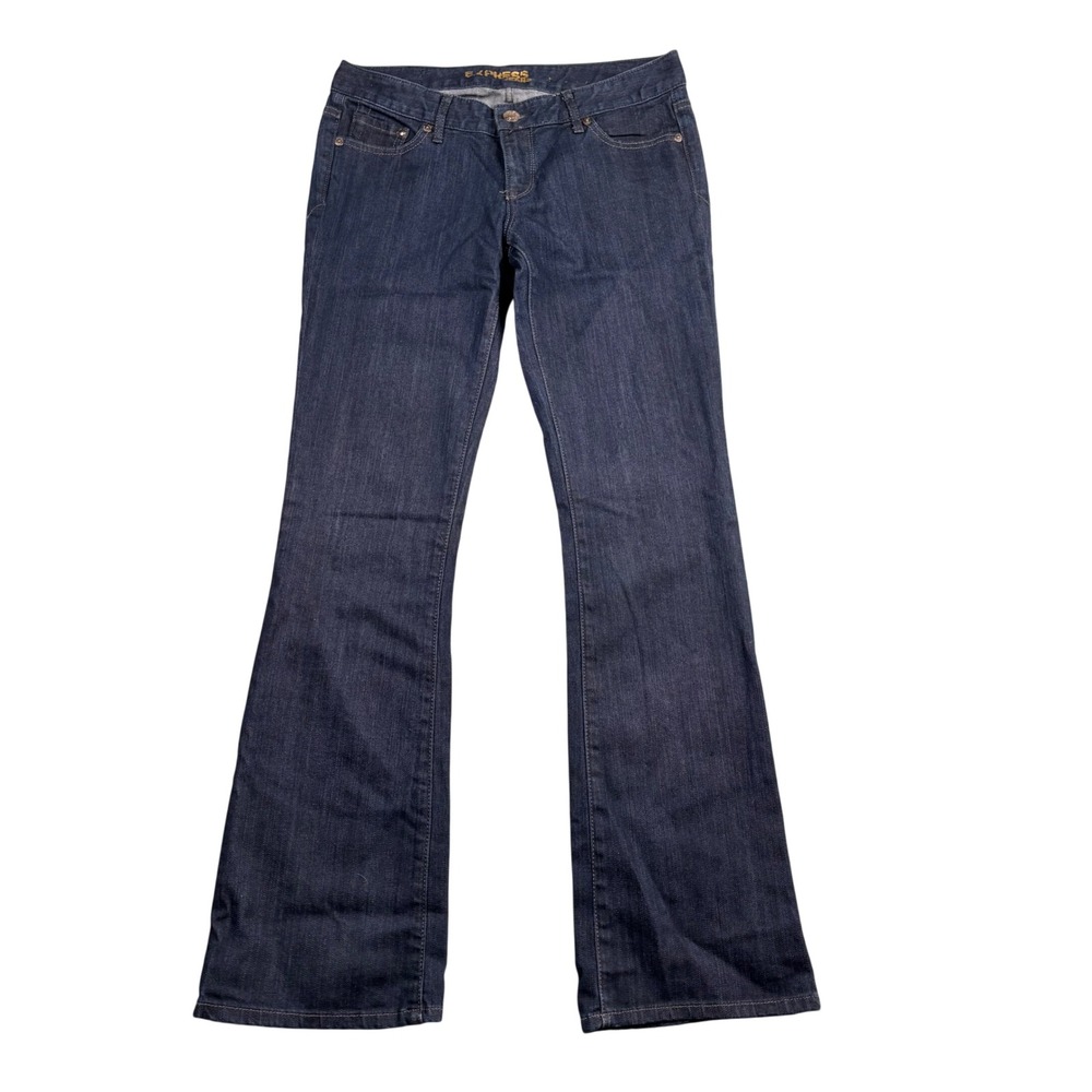 Express Jeans Womens 6R Dark Wash Low Rise Flare Leg Denim RN55285